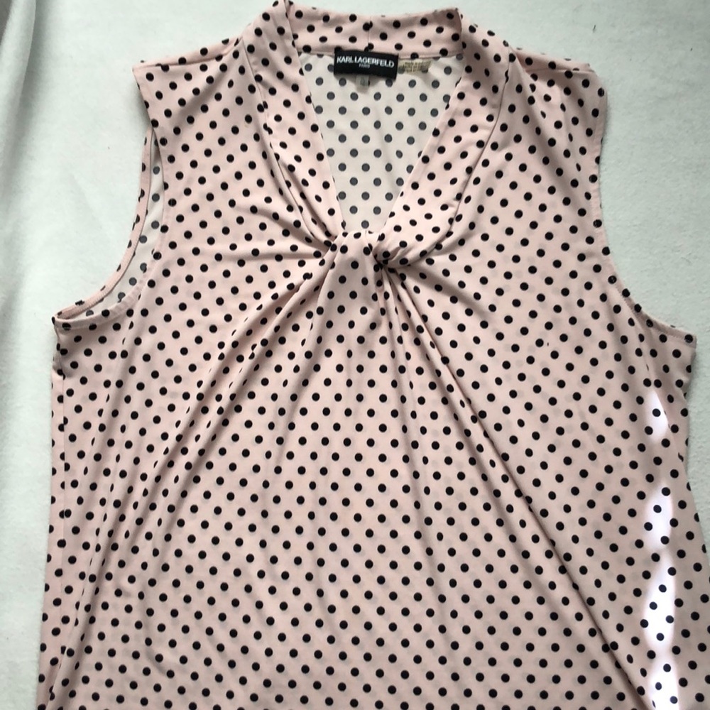 Karl Lagerfeld Paris Polka Dot Sleeveless Top